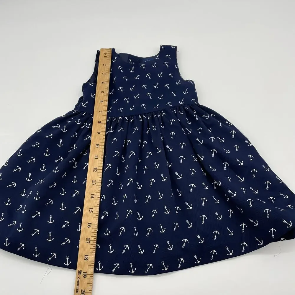 RALPH LAUREN Nautical Anchor Dress Baby Size 24M Sleeveless A-Line Summer